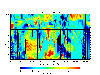 Small image displaying a dynamic spectrum of emissions observed by Ulysses/URAP on the day of closest approach to Jupiter
